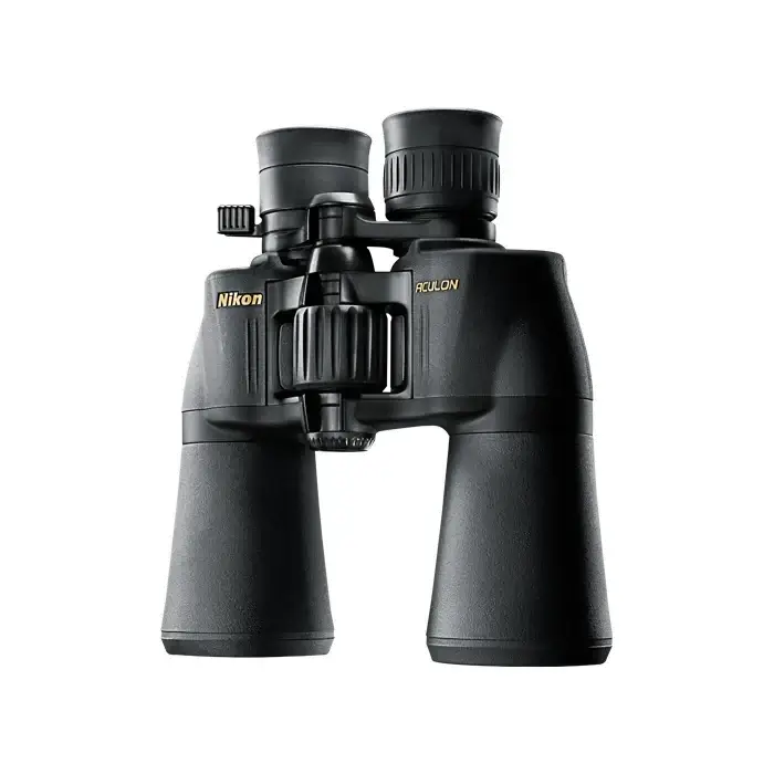 Nikon ACULOON A2111 binoculars product photo left angle on a white background.