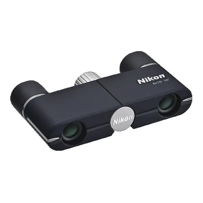 Nikon 4x10 CF Binoculars in Dark Navy on a white background