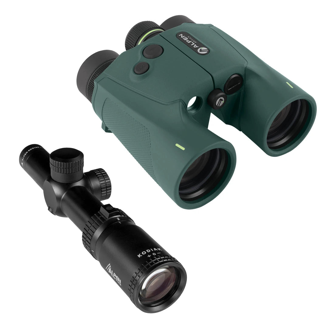 Holiday Laser Rangefinder Binocular & Kodiak Riflescope Bundle by Alpen Optics