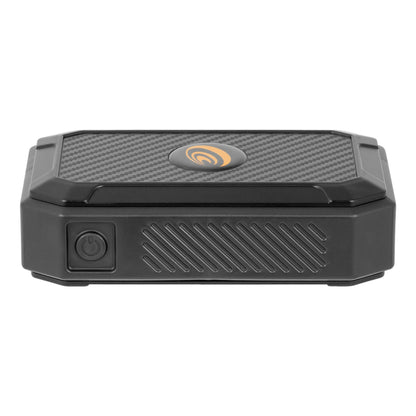 USB Power Bank with Red LED Flashlight for portable charging and illumination on-the-go.