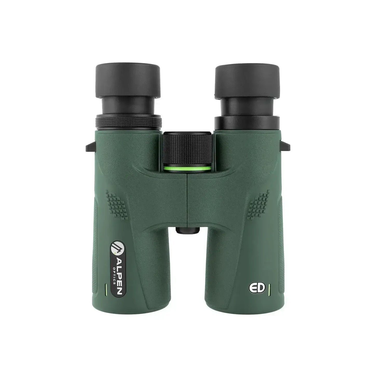 Alpen Chisos 10x42 ED Binoculars top view focus expanded. 