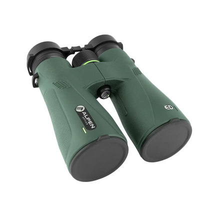 Alpen Chisos 12x50 ED Binoculars top right view with lens covers on. 