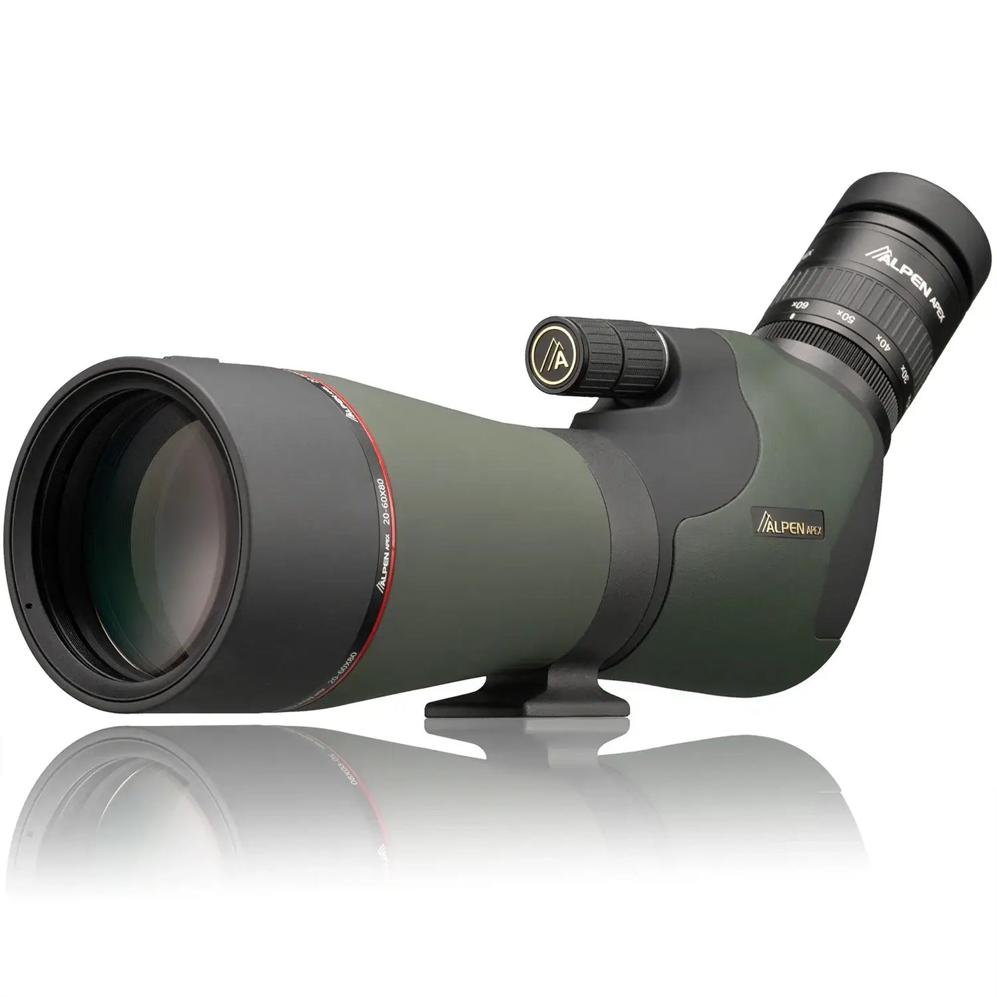 Front left view of the Alpen Apex XP ED Waterproof Spotting Scope.