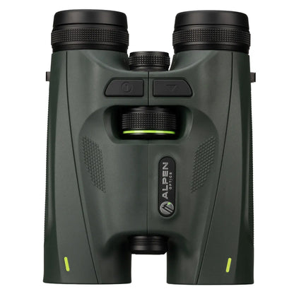 Green binoculars with ALPEN branding on a white background