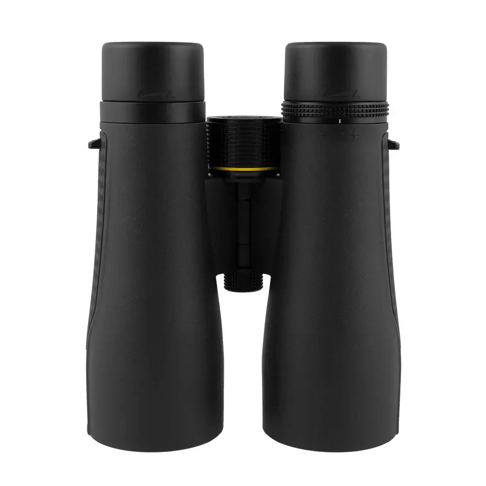 Black binoculars on a white background