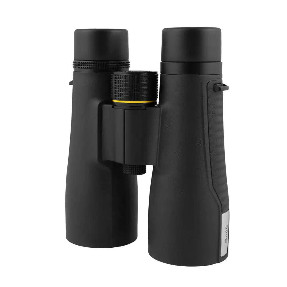 Black binoculars on a white background