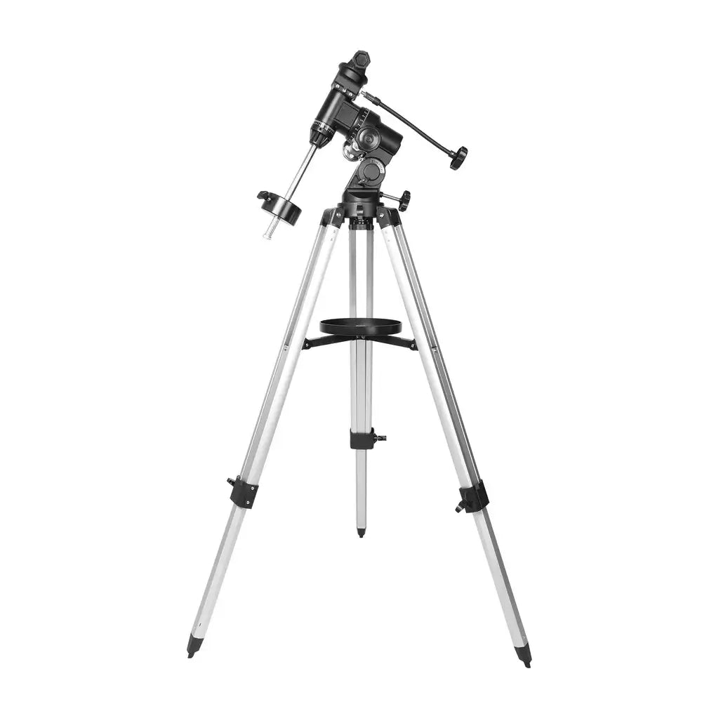 Telescope with tripod on a white background