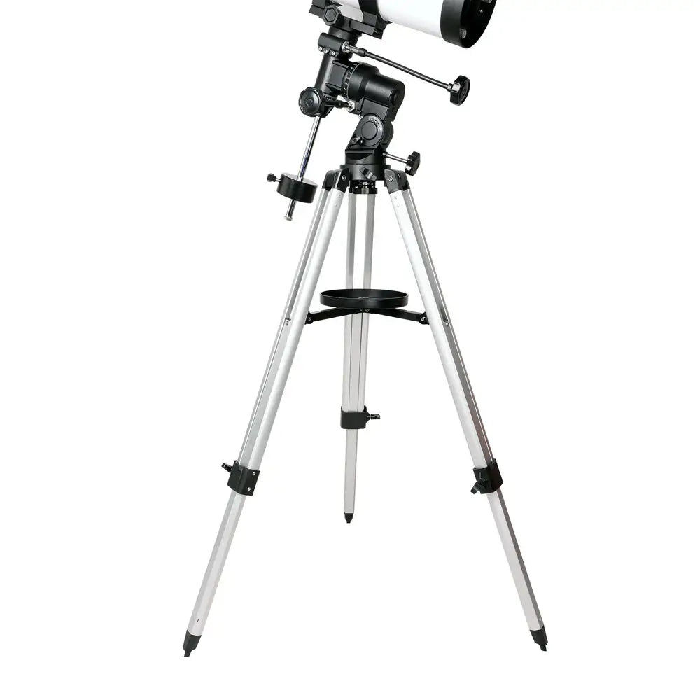 Telescope with tripod on a white background