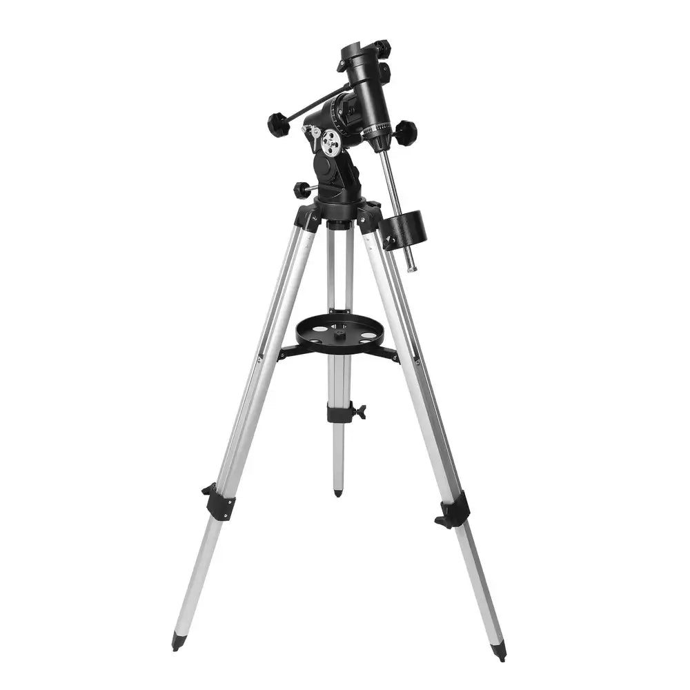 Telescope with tripod on a white background