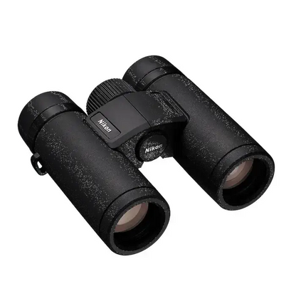 Front right view of the Nikon Monarch M7 Binoculars on a white background.