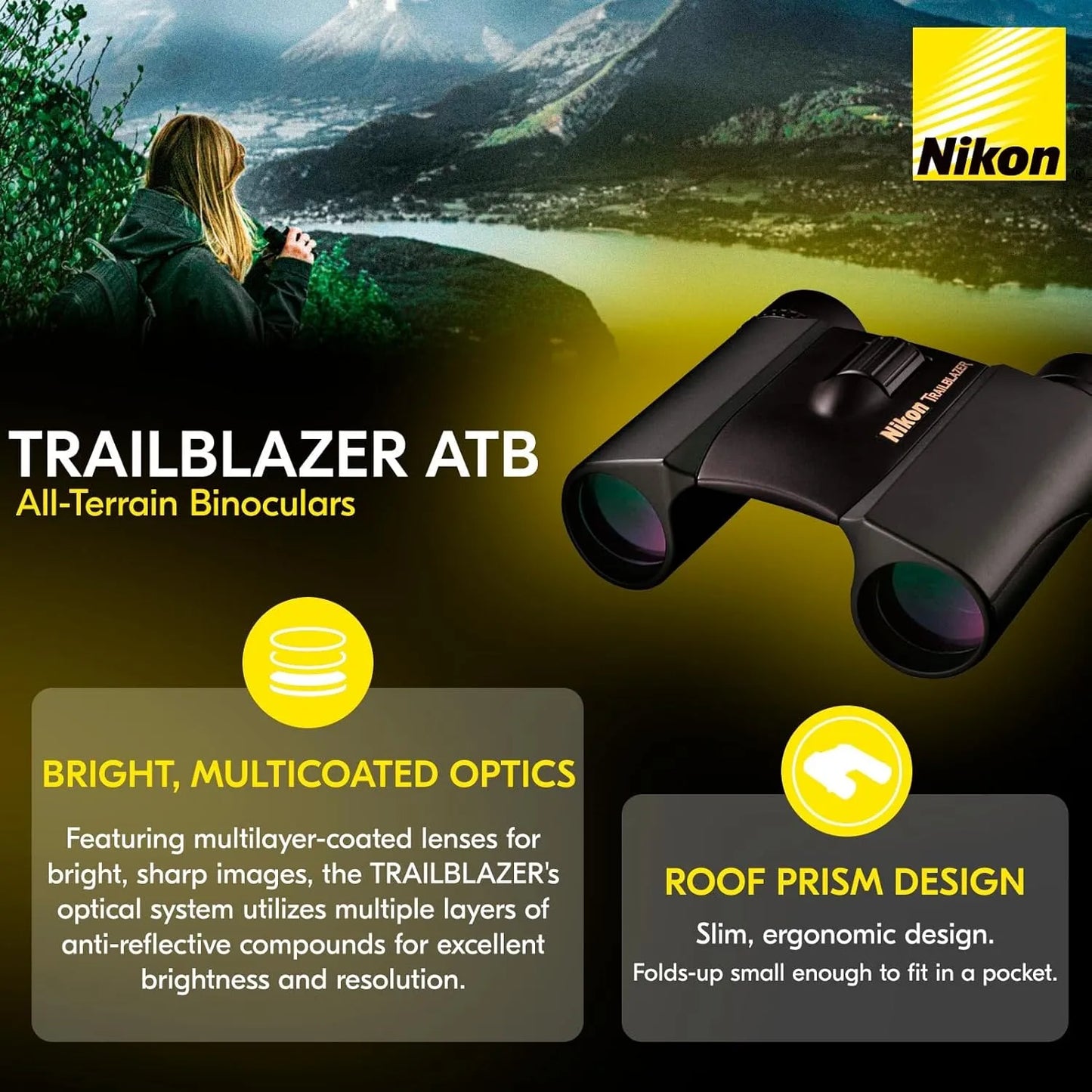 Nikon Trailblazer 8x25 ATB Black Binoculars
