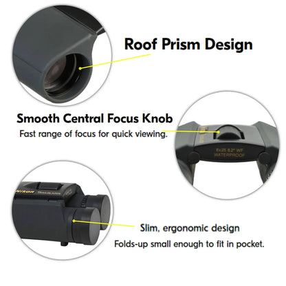 Nikon Trailblazer 8x25 ATB Binoculars | Waterproof All-Terrain Compact & Ultra-Wide Field of View