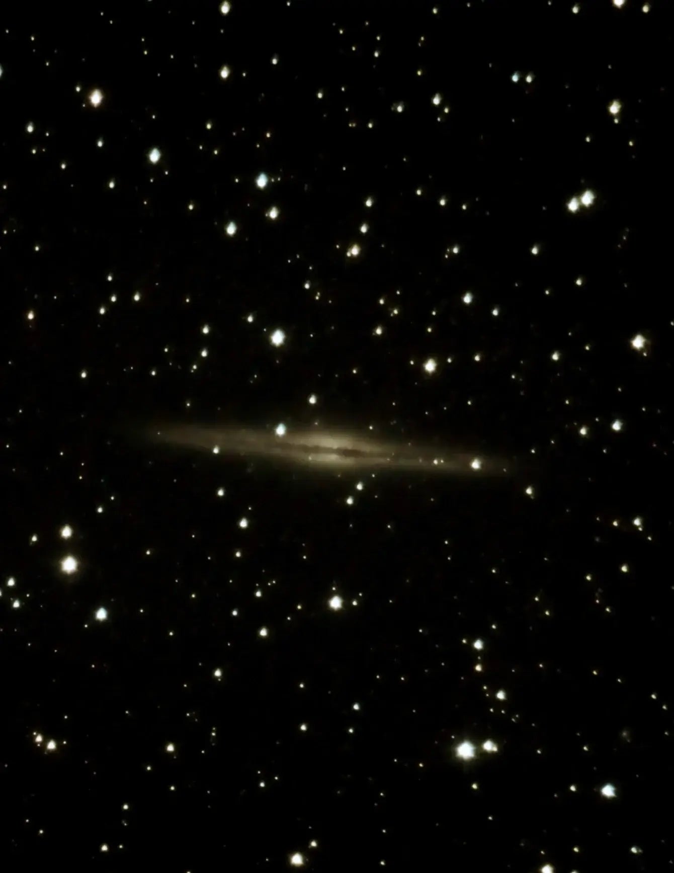 Spiral galaxy in a starry night sky