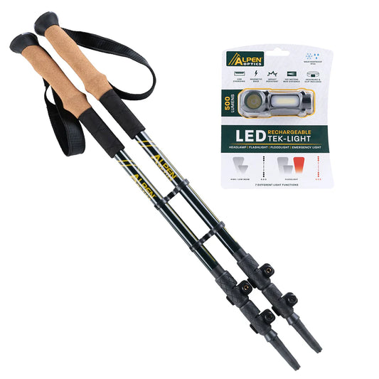 Holiday Outdoor Trekking Bundle by Alpen Optics (Trekking Poles & Tek-Light)