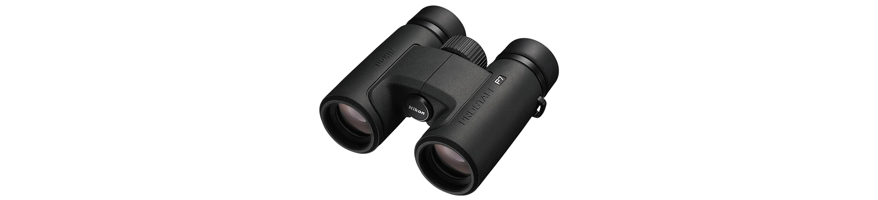 Nikon Prostaff P7 binoculars on a white background.