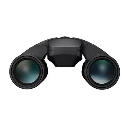 Black binoculars on a white background
