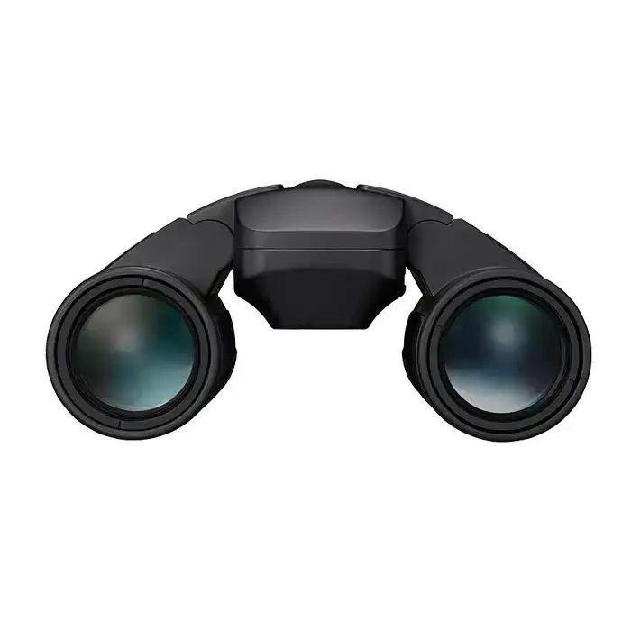 Black binoculars on a white background