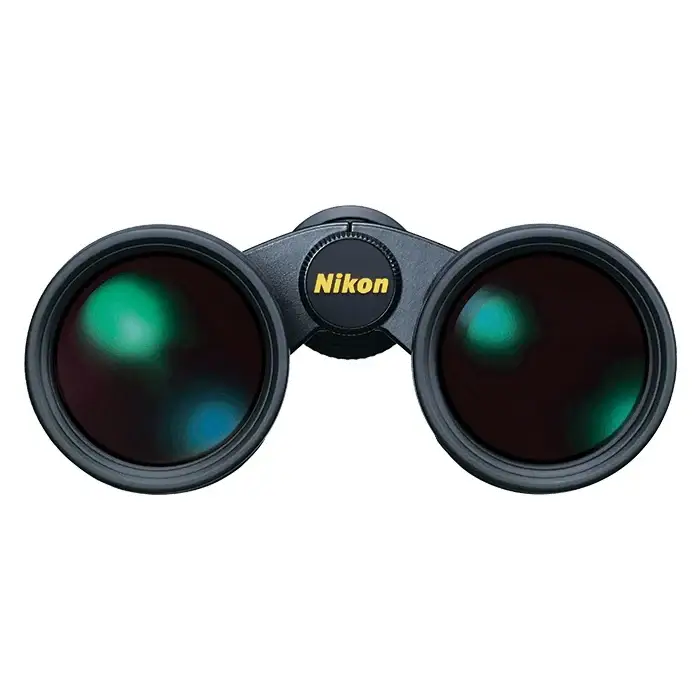 Front view of the Nikon Monarch HG Binoculars on a white background.