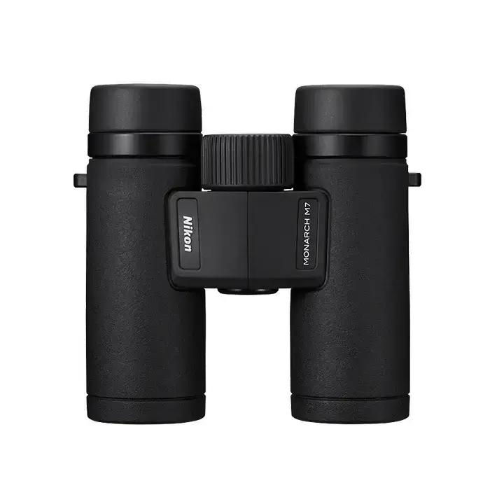 Top view of the Nikon Monarch M7 Binoculars on a white background.