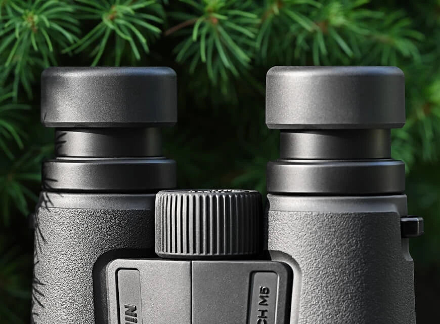 Nikon Monarch M5 binoculars close-up of the eyecups.